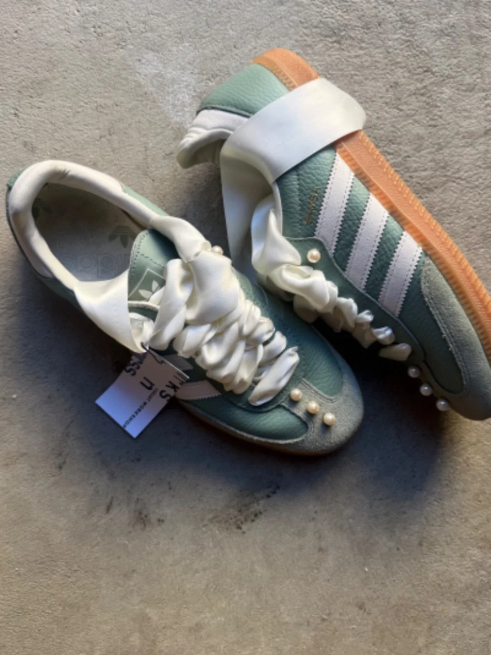 Adidas Samba OG Silver Green Gum with a little RAZZLE